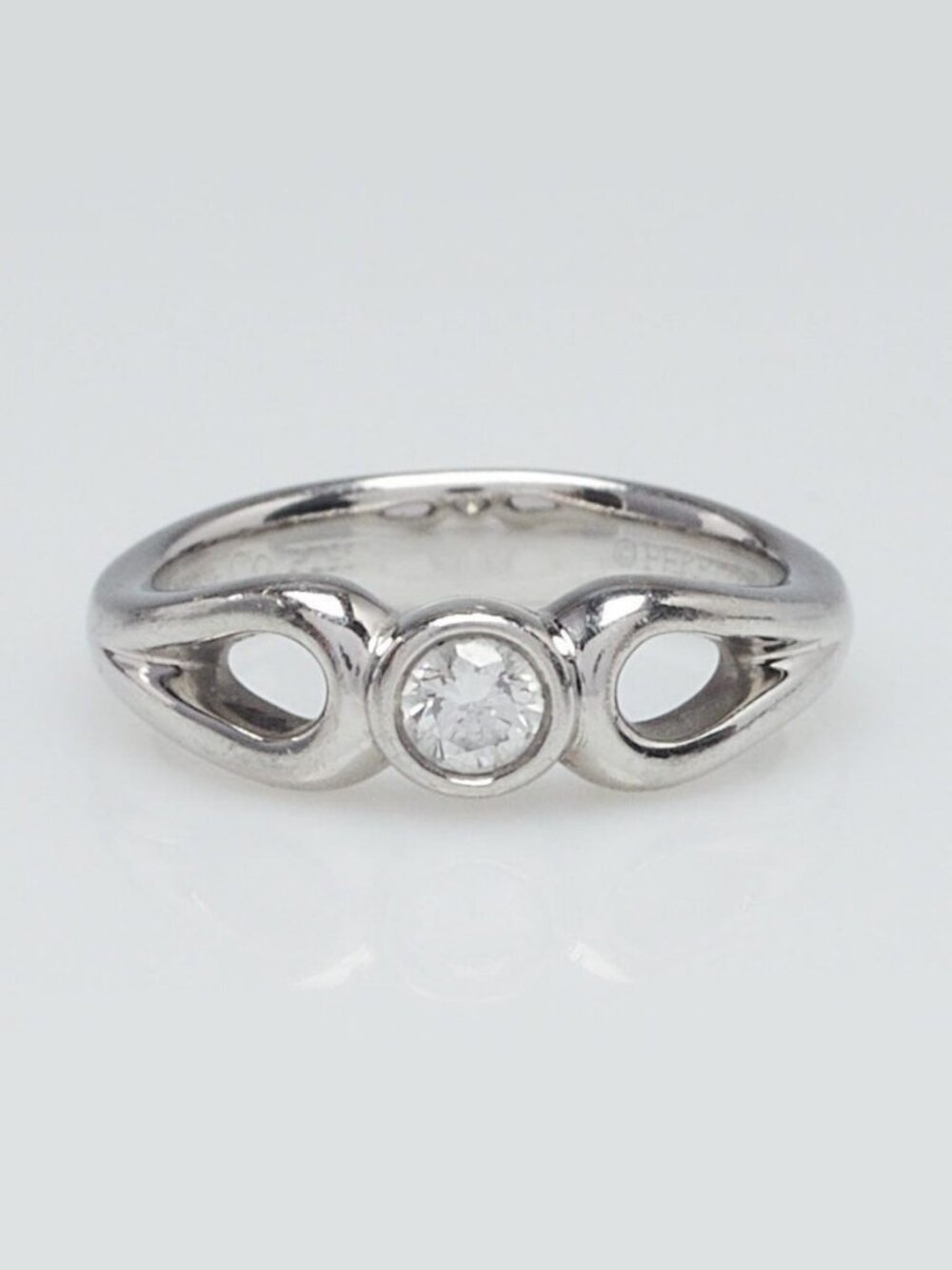 Tiffany & Co. Elsa Peretti Platinum and Diamond Open Teardrop Ring Size 4